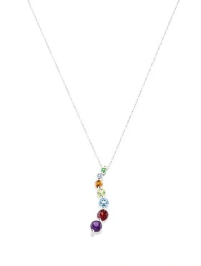 Pre-owned Necklace 14k Multi-stone Pendant , 18"