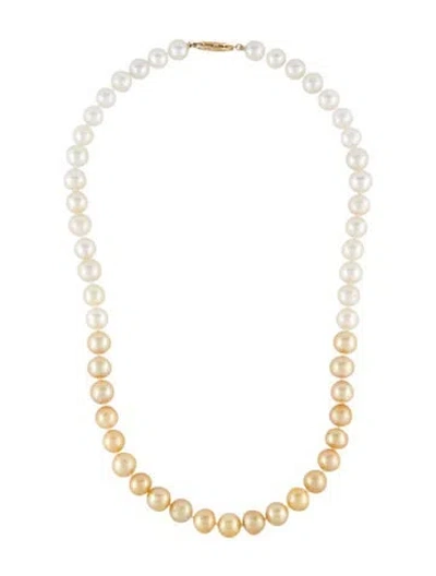 Pre-owned Necklace 14k Ombré Pearl Bead Strand , 19.5" In Multi