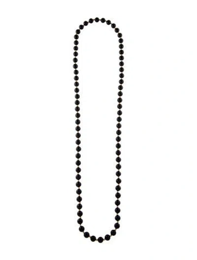 Pre-owned Necklace 14k Onyx Bead Strand , 15.5" In Multi