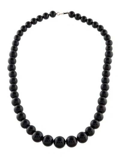 Pre-owned Necklace 14k Onyx Bead Strand , 17.5" In Multi