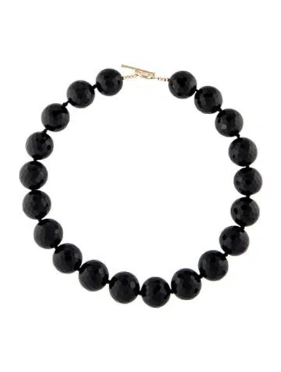 Pre-owned Necklace 14k Onyx Bead Strand , 18.25" In Multi