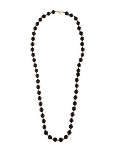 Pre-owned Necklace 14k Onyx Beaded , 18" In Multi