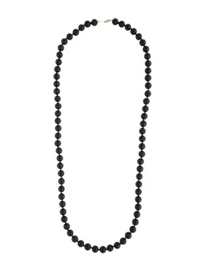 Pre-owned Necklace 14k Onyx Beaded , 32" In Multi