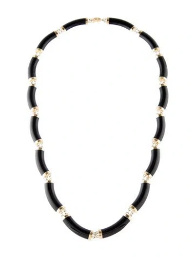 Pre-owned Necklace 14k Onyx Collar , 19" In Multi