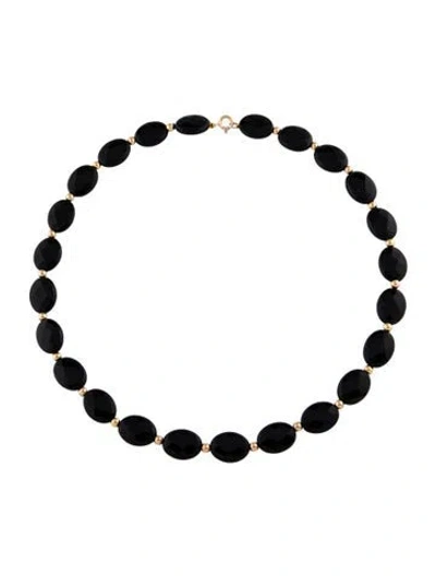 Pre-owned Necklace 14k Onyx Faceted Bead , 18.25" In Multi