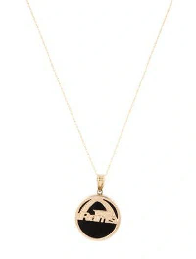 Pre-owned Necklace 14k Onyx 'st. Louis Rams' Pendant , 17.75" In Multi
