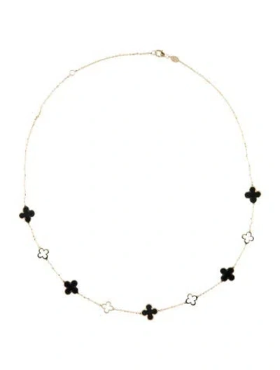 Pre-owned Necklace 14k Onyx Station , 18" In Multi