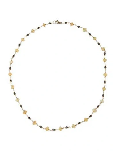 Pre-owned Necklace 14k Opal & Diamond Bead , 18" In Multi