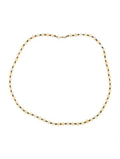 Pre-owned Necklace 14k Opal & Diamond Bead Strand , 18" In Multi