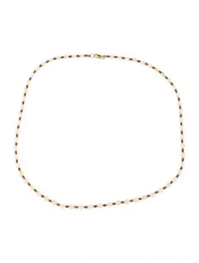 Pre-owned Necklace 14k Opal & Diamond Bead Strand , 18" In Multi