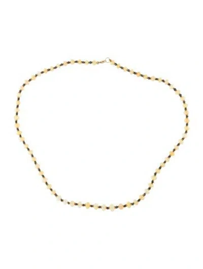 Pre-owned Necklace 14k Opal & Diamond Bead Strand , 18" In Multi