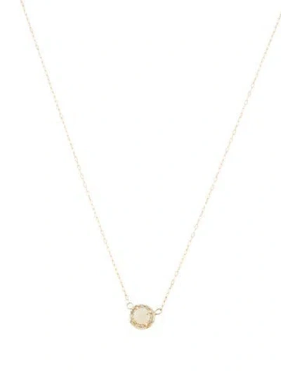 Pre-owned Necklace 14k Opal & Diamond Pendant , 18" In Multi