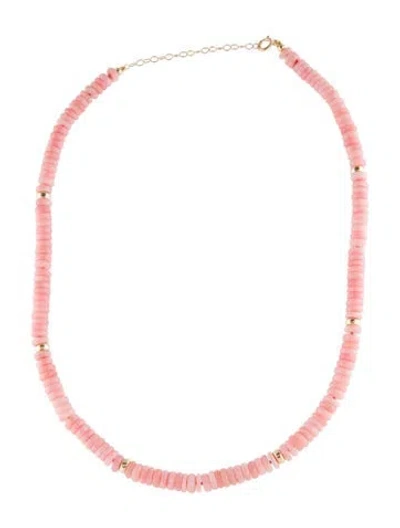Pre-owned Necklace 14k Opal Bead Strand , 17.5" In Multi