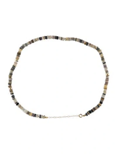 Pre-owned Necklace 14k Opal Bead Strand , 17.5" In Multi