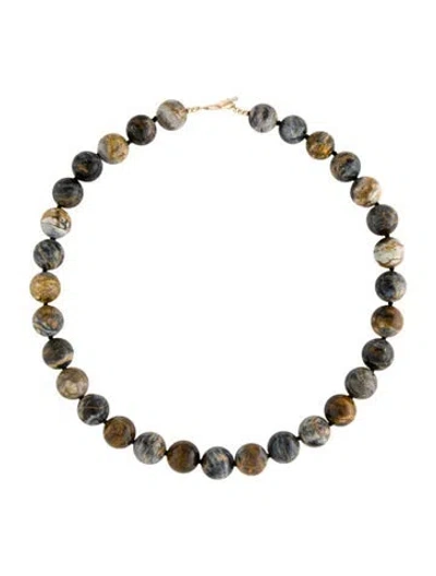 Pre-owned Necklace 14k Opal Bead Strand , 19.5" In Multi