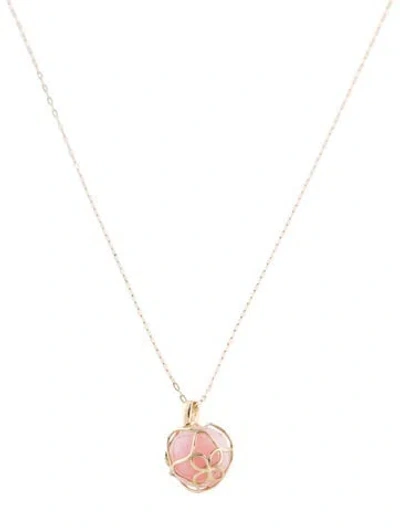 Pre-owned Necklace 14k Opal Caged Pendant , 18" In Multi