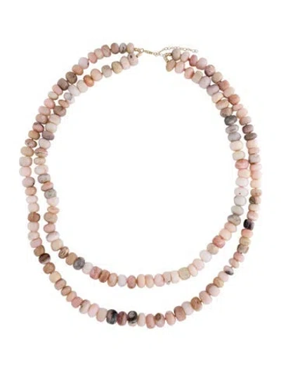 Pre-owned Necklace 14k Opal Double Strand Bead , 24" In Multi