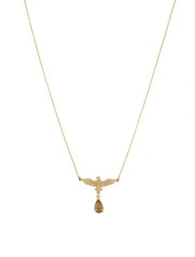 Pre-owned Necklace 14k Opal Eagle Pendant , 18" In Multi