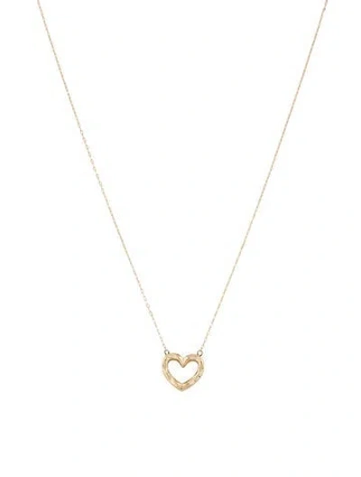 Pre-owned Necklace 14k Open Heart Pendant , 18" In Multi
