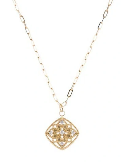 Pre-owned Necklace 14k Paperclip Chain & Diamond Pendant , 18" In Multi