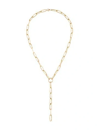 Pre-owned Necklace 14k Paperclip Lavalier , 16.5" In Multi