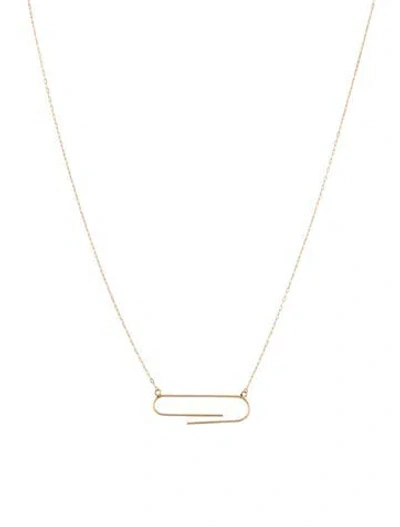 Pre-owned Necklace 14k Paperclip Pendant , 18.5" In Multi