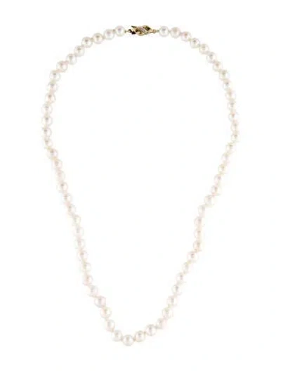 Pre-owned Necklace 14k Pearl & Diamond Bead , 18" In Multi