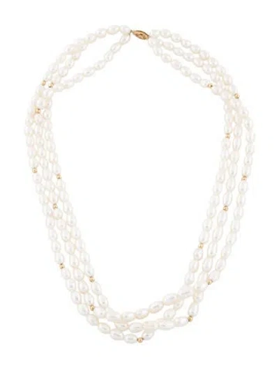 Pre-owned Necklace 14k Pearl Bead Multistrand, 19"