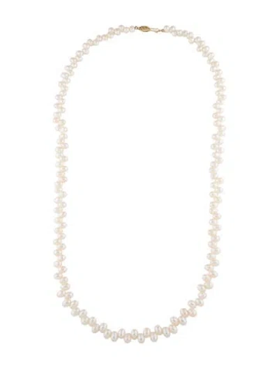 Pre-owned Necklace 14k Pearl Bead , 27" In Multi