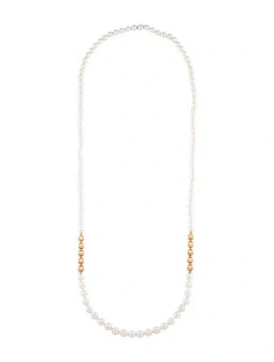 Pre-owned Necklace 14k Pearl Bead , 34" In Multi