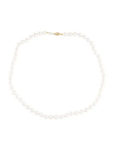 Pre-owned Necklace 14k Pearl Bead Strand, 17.5" In Multi