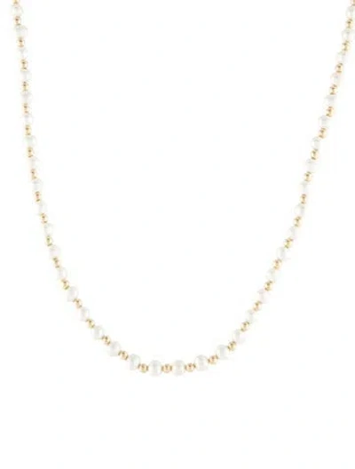 Pre-owned Necklace 14k Pearl Bead Strand, 18" In Multi