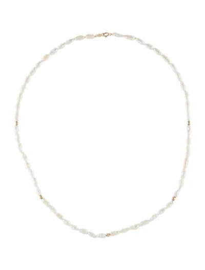 Pre-owned Necklace 14k Pearl Bead Strand, 18" In Multi