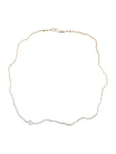Pre-owned Necklace 14k Pearl Bead Strand, 21.5" In Multi