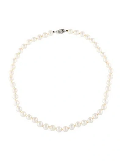 Pre-owned Necklace 14k Pearl Bead Strand , 16" In Multi