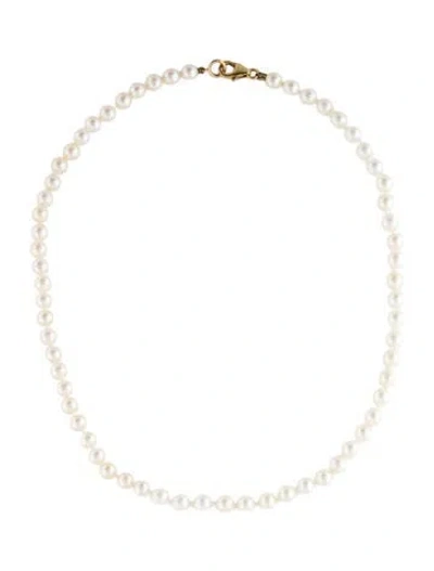 Pre-owned Necklace 14k Pearl Bead Strand , 16" In Multi