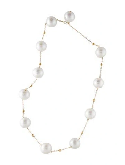 Pre-owned Necklace 14k Pearl Bead Strand , 17" In Multi