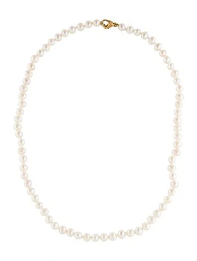 Pre-owned Necklace 14k Pearl Bead Strand , 17" In Multi