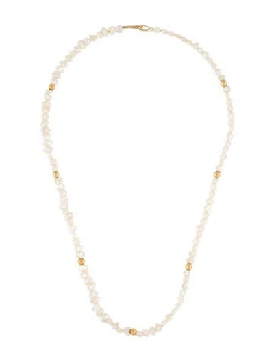 Pre-owned Necklace 14k Pearl Bead Strand , 17.5" In Multi