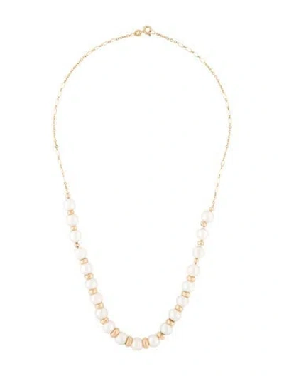 Pre-owned Necklace 14k Pearl Bead Strand , 17.75" In Multi
