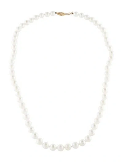 Pre-owned Necklace 14k Pearl Bead Strand , 18" In Multi