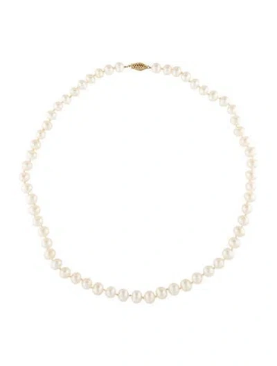Pre-owned Necklace 14k Pearl Bead Strand , 18" In Multi