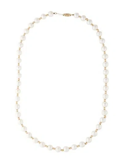 Pre-owned Necklace 14k Pearl Bead Strand , 18" In Multi