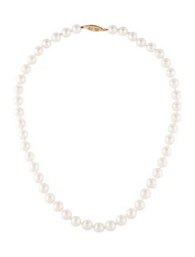 Pre-owned Necklace 14k Pearl Bead Strand , 18" In Multi