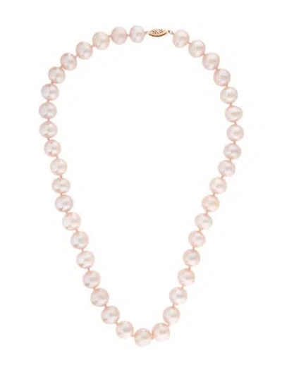 Pre-owned Necklace 14k Pearl Bead Strand , 18" In Pink