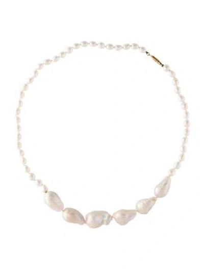 Pre-owned Necklace 14k Pearl Bead Strand , 18.25" In Multi