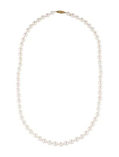 Pre-owned Necklace 14k Pearl Bead Strand , 18.5" In Multi