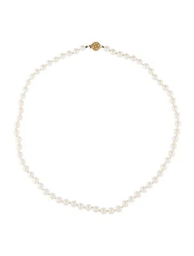 Pre-owned Necklace 14k Pearl Bead Strand , 19" In Multi