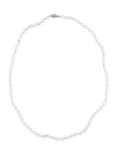 Pre-owned Necklace 14k Pearl Bead Strand , 19" In Multi