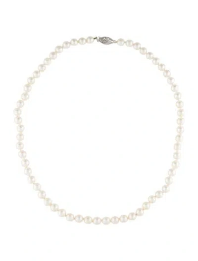 Pre-owned Necklace 14k Pearl Bead Strand , 19" In Multi